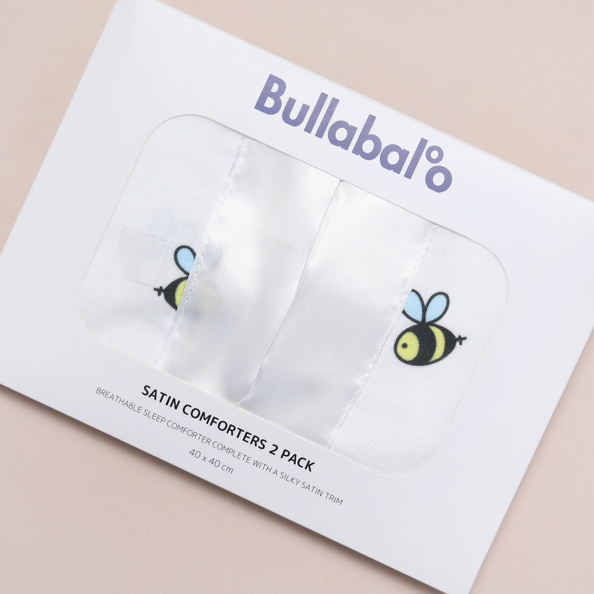 Bee Satin Comforter 2 - Pack - White Satin - Bullabaloo