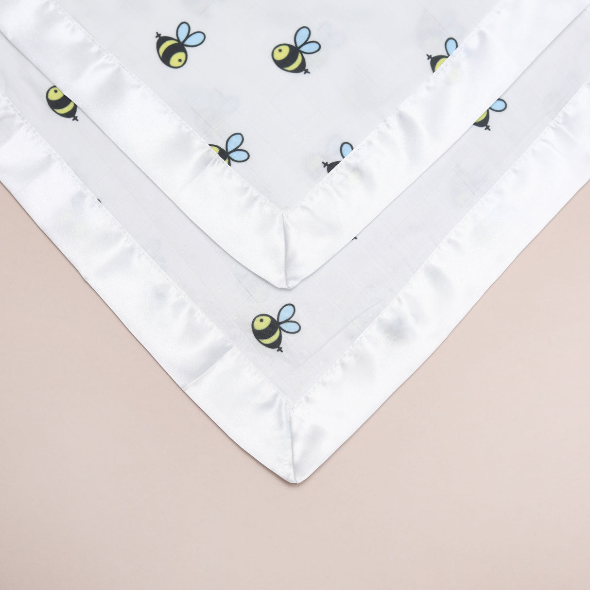 Bee Satin Comforter 2 - Pack - White Satin - Bullabaloo