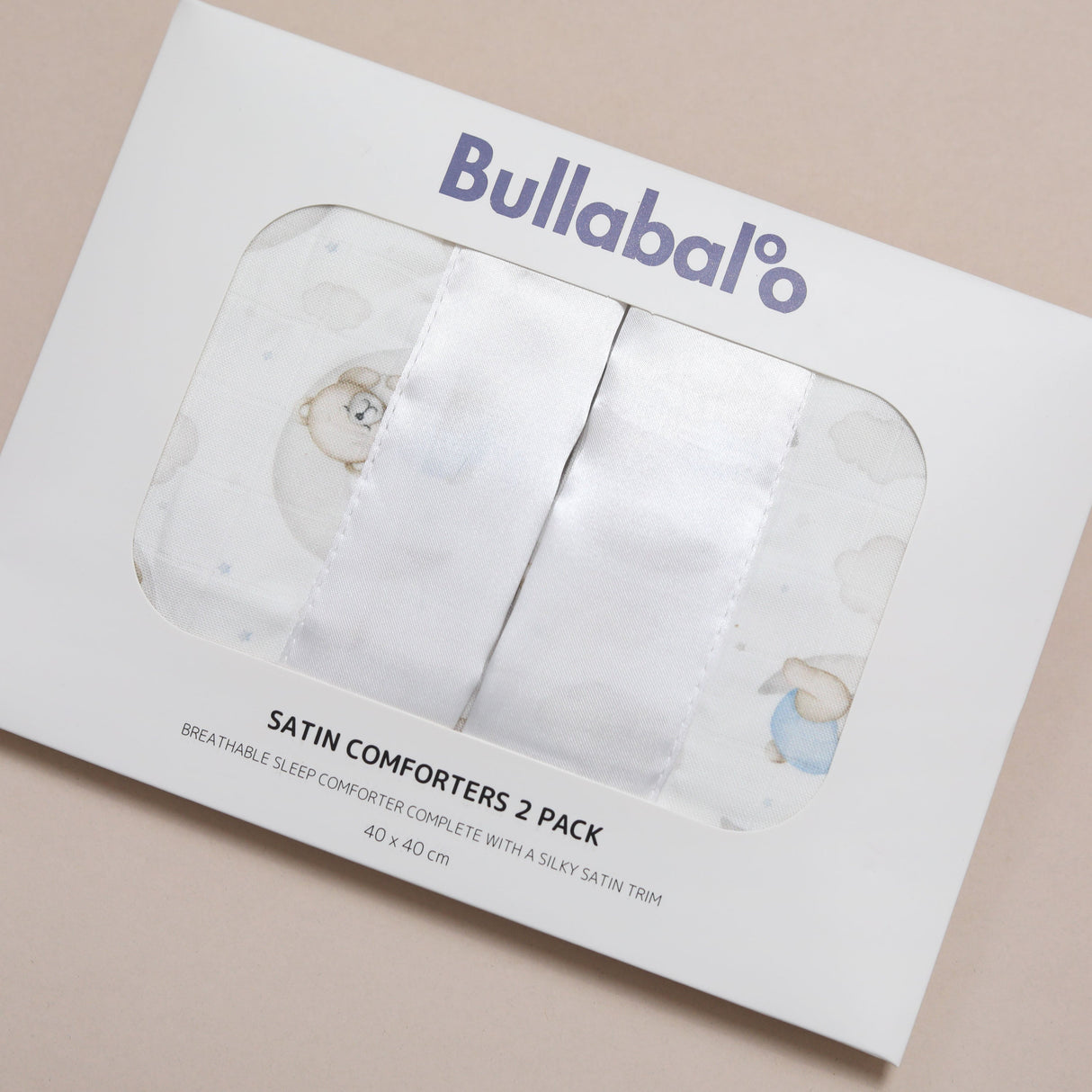 Blue Bears Sleeping Satin Comforter 2 - Pack - White Satin - Bullabaloo