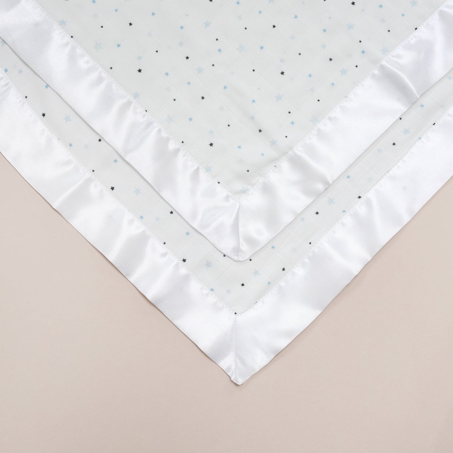 Blue Stars Satin Comforter 2 - Pack - White Satin - Bullabaloo