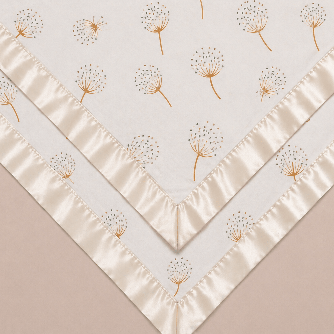 Dandelion Satin Edge Muslin Comforter | 2 - Pack | Ivory Satin - Bullabaloo