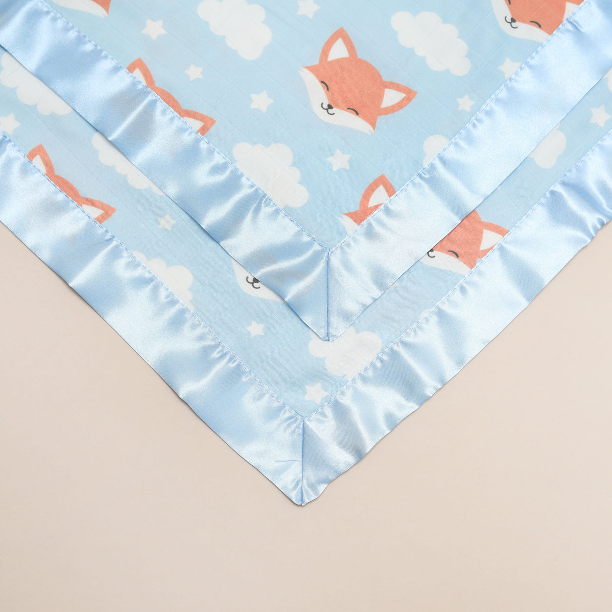 Fox Satin Comforter 2 - Pack - Blue Satin - Bullabaloo