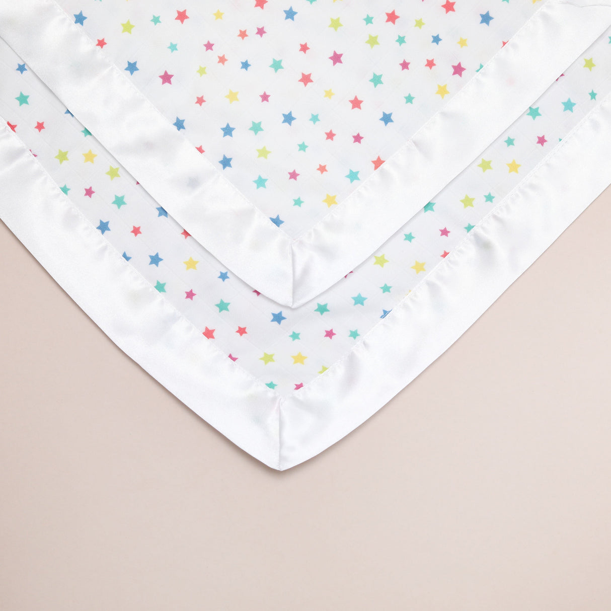 Rainbow Star Satin Comforter 2 - Pack - White Satin - Bullabaloo