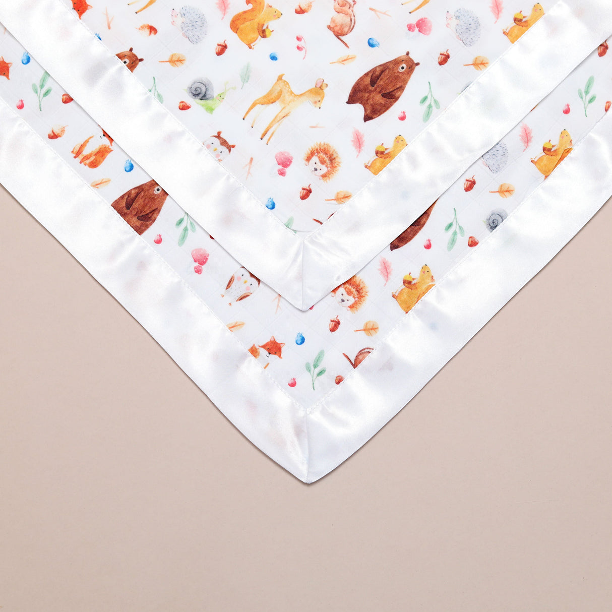 Woodland Satin Comforter 2 - Pack - White Satin - Bullabaloo