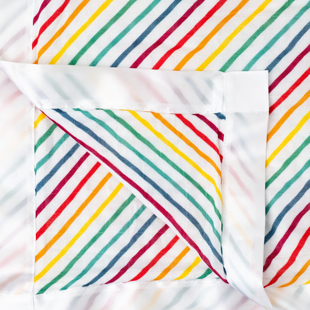 Pram Blanket - Rainbow Stripes - Bullabaloo