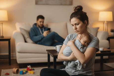 When Your Husband Doesn't Help With Baby Because He Works - Bullabaloo