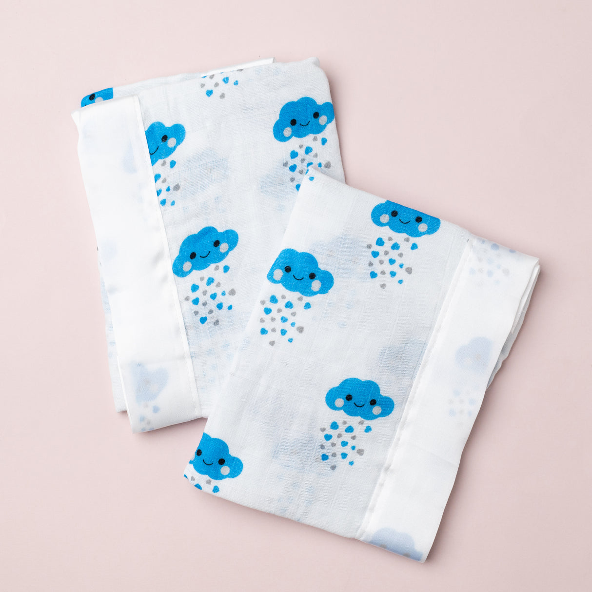 Blue Cloud Satin Muslin Comforter 2-Pack