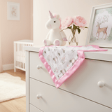 Baby Sleep Comforter for Self - Soothing - Once Upon A Princess Barbie Pink Satin Security Blanket 2 - Pack - Bullabaloo