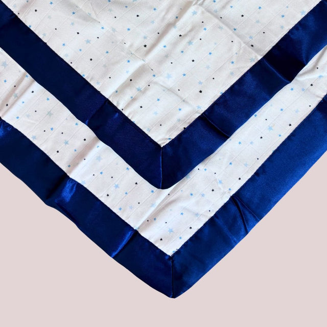 Blue Stars Satin Comforter 2 - Pack - Navy Blue Satin - Bullabaloo