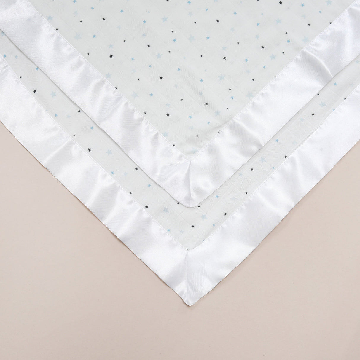 Blue Stars Satin Comforter 2 - Pack - White Satin - Bullabaloo