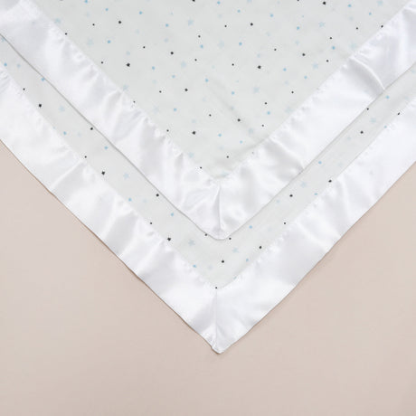 Blue Stars Satin Comforter 2 - Pack - White Satin - Bullabaloo