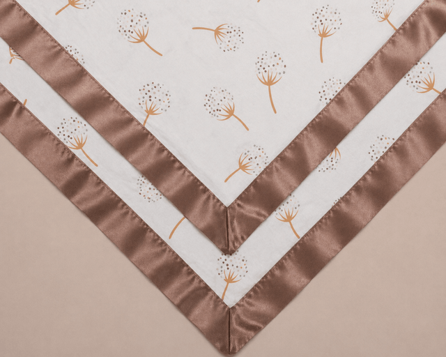 Dandelion Satin Edge Muslin Comforter | 2 - Pack | Mocha Satin - Bullabaloo
