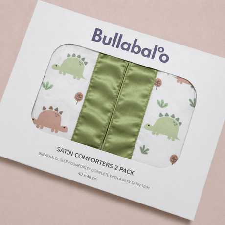 Dinosaur Satin Edge Muslin Comforter | 2 - Pack | Bullabaloo - Bullabaloo