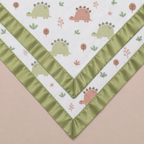 Dinosaur Satin Edge Muslin Comforter | 2 - Pack | Bullabaloo - Bullabaloo