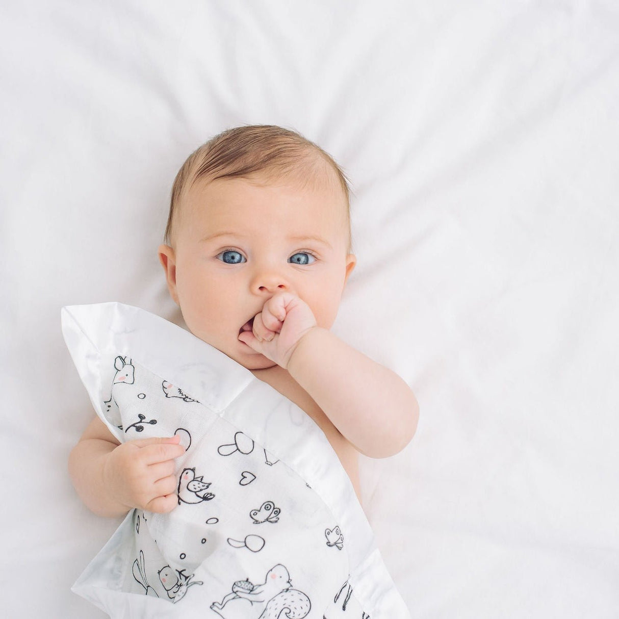 Forest Animal Satin Comforter 2 - Pack - White Satin - Bullabaloo