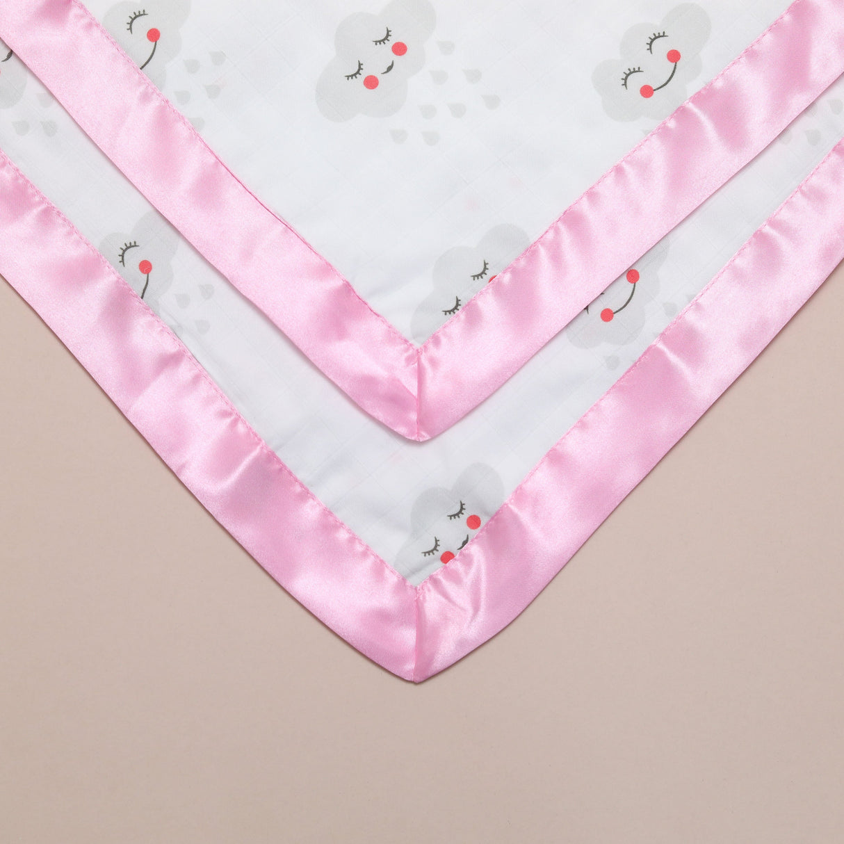 Grey Cloud Satin Comforter 2 - Pack - Baby Pink Satin - Bullabaloo