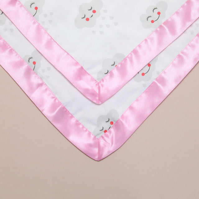 Grey Cloud Satin Comforter 2 - Pack - Baby Pink Satin - Bullabaloo