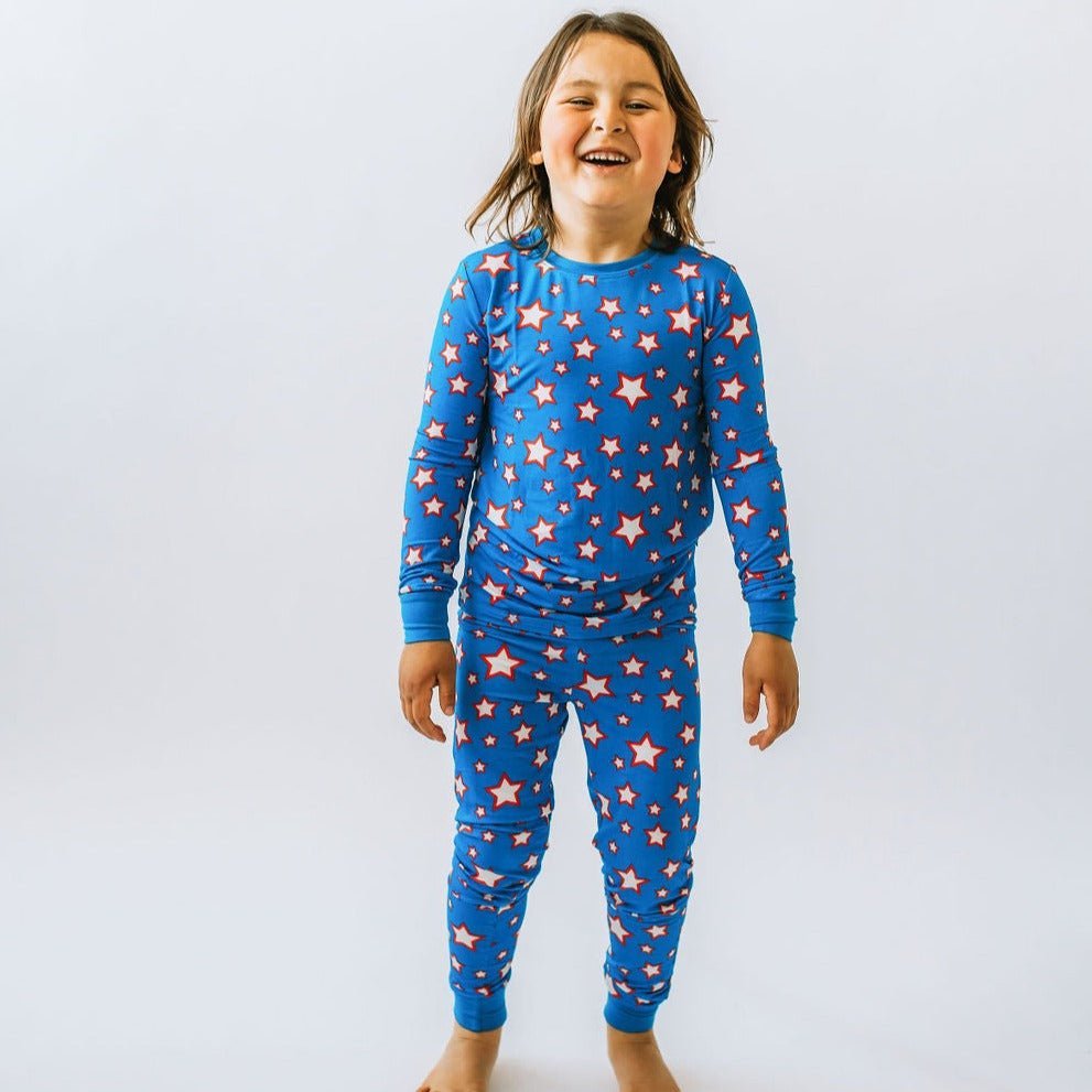 SAMPLE SALE - Children's Pyjamas Long Sleeve - Star Print - Bullabaloo