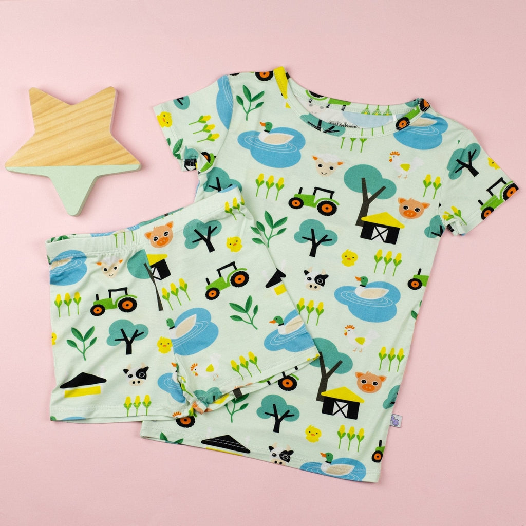 SAMPLE SALE - Children's Short Sleeve Pyjamas - Farm Animal - Bullabaloo