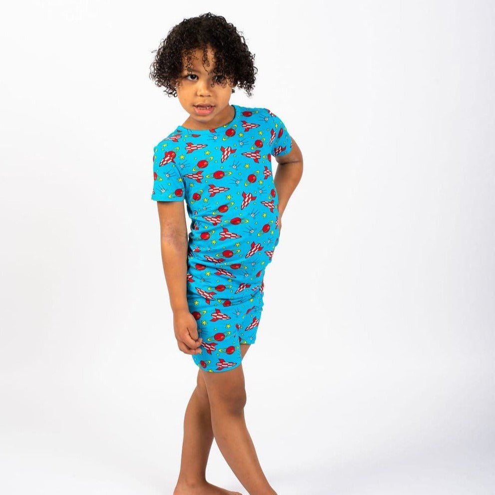 SAMPLE SALE - Children's Short Sleeve Pyjamas - Space - Bullabaloo