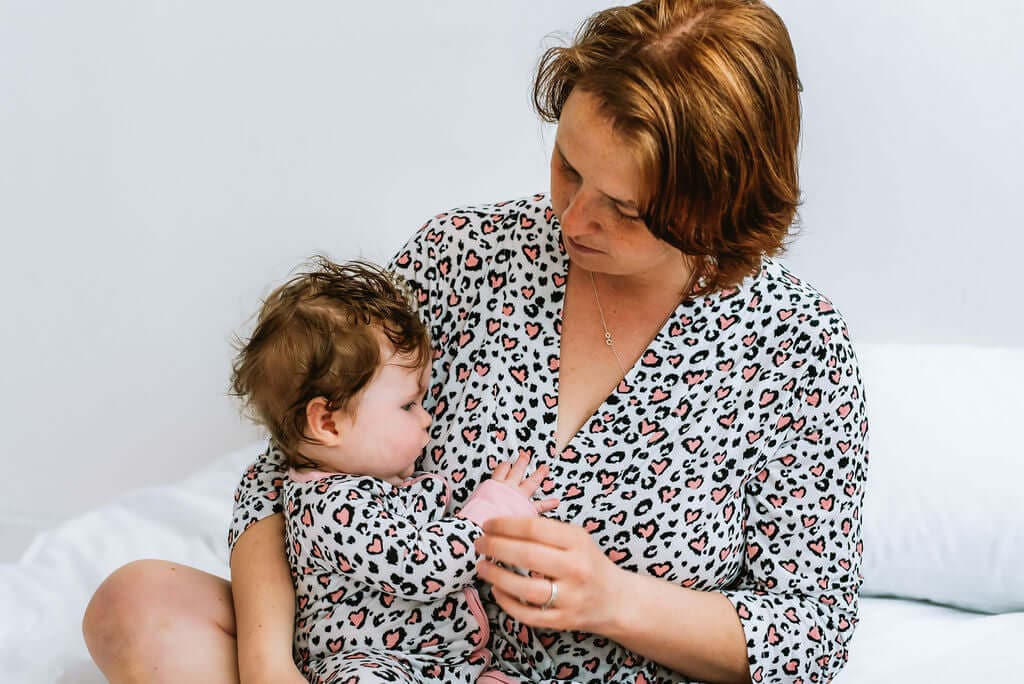 SAMPLE SALE - Maternity Robe - Pink Leopard Print - Bullabaloo