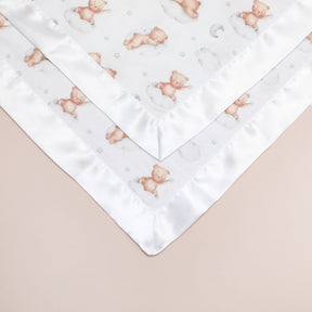 Sleeping Bears Satin Comforter 2 - Pack - White Satin - Bullabaloo