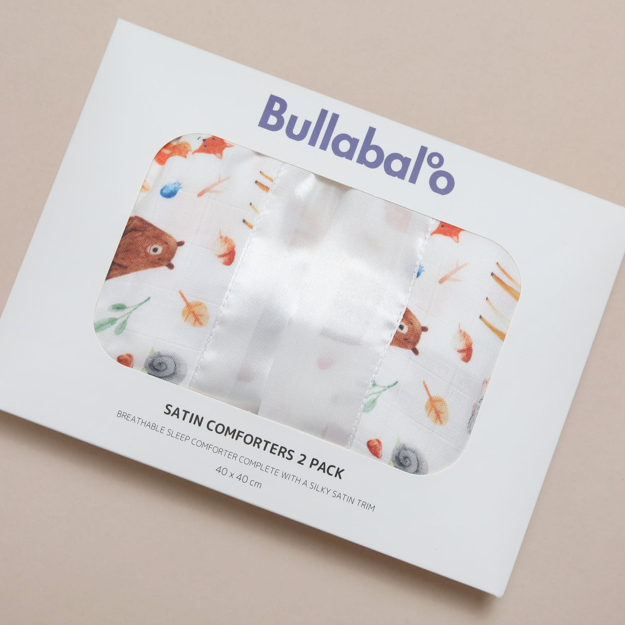 Woodland Satin Comforter 2 - Pack - White Satin - Bullabaloo