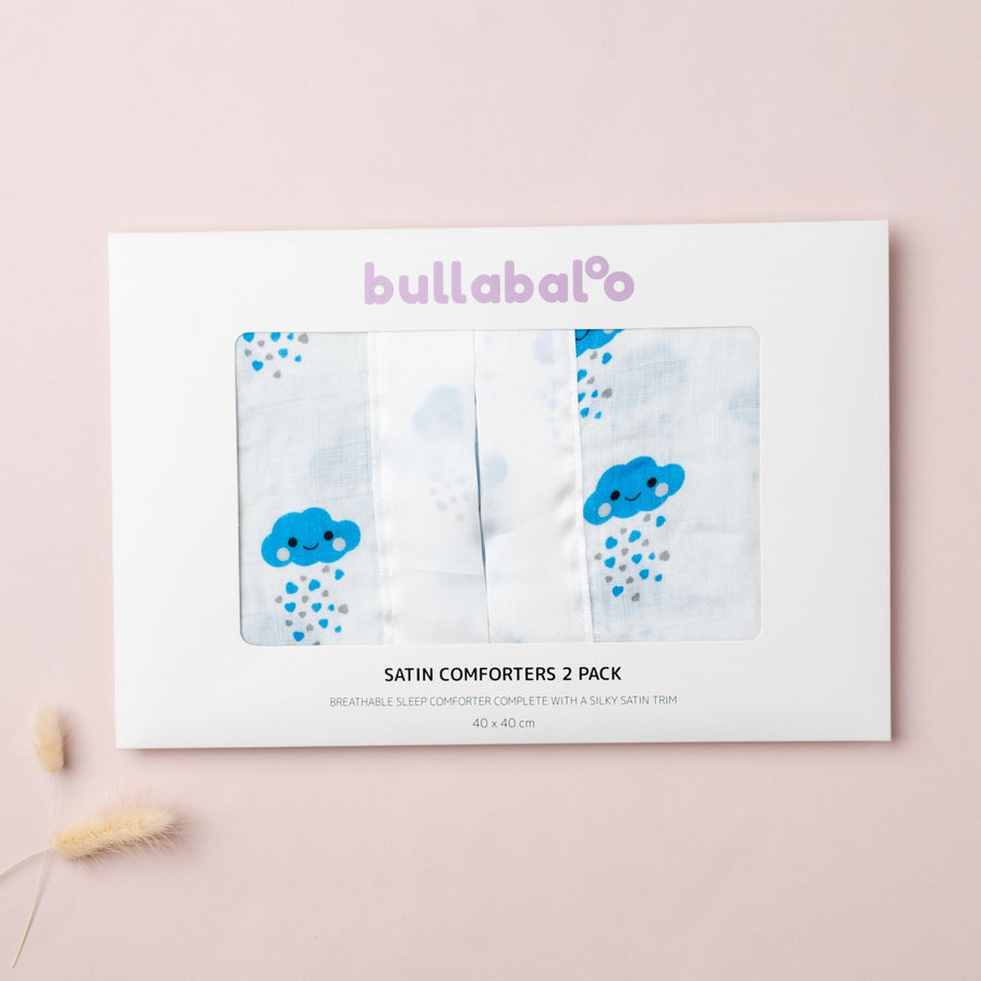 Blue Cloud Satin Muslin Comforter 2-Pack - Bullabaloo