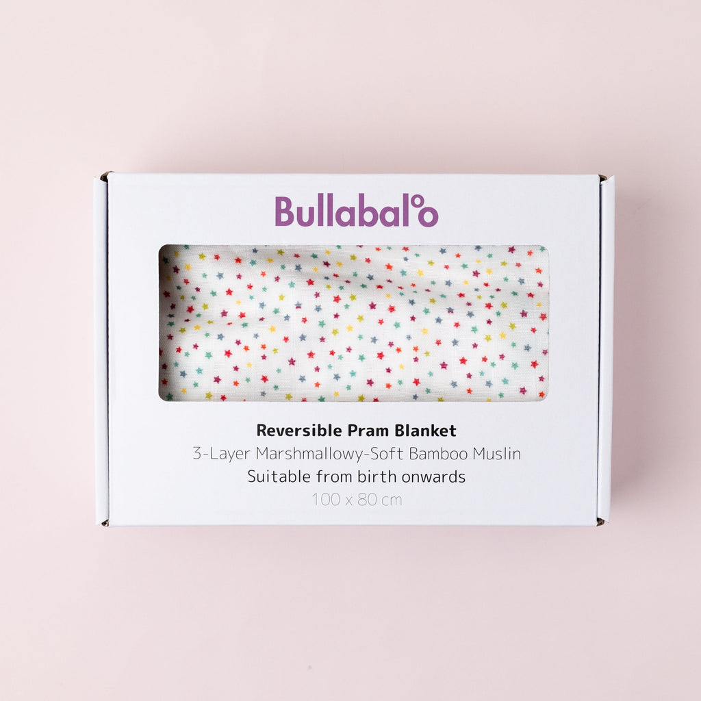 Pram Blanket - Rainbow Stars - Bullabaloo