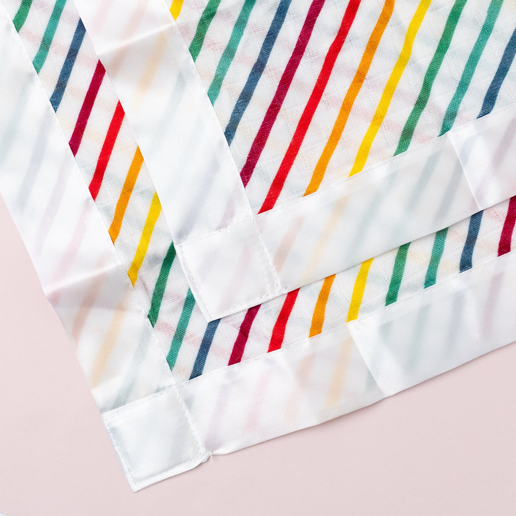 Rainbow Stripes Satin Muslin Comforter 2-Pack - Bullabaloo